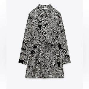 Zara and White Floral Paisley Long-Sleeve Women’s Dress